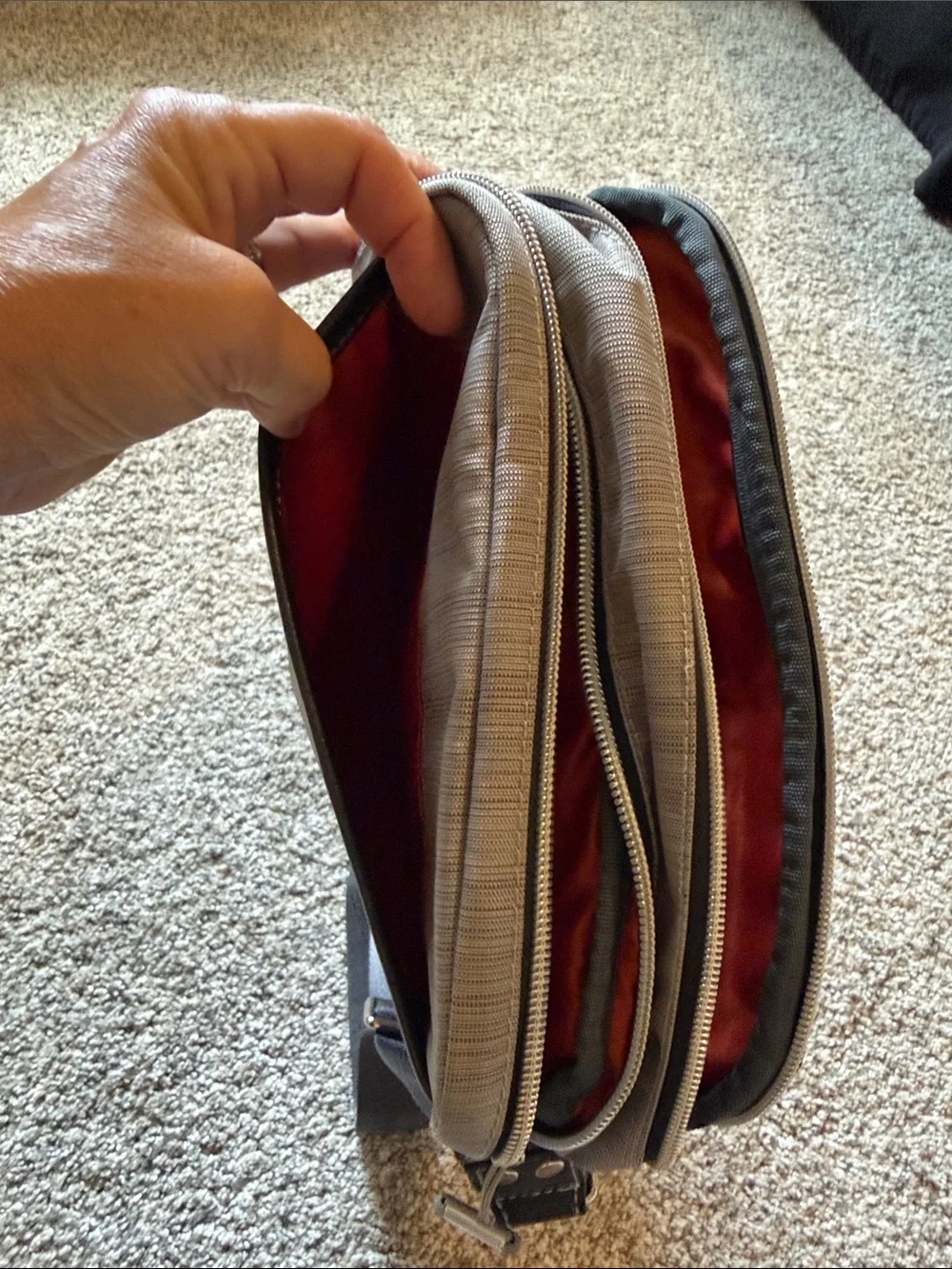 Eagle Creek Gray Orange Crossbody Shoulder Bag - Compact Everyday Carry - Picture 9 of 11
